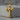 Byzantine Cross Pendant, gold vermeil, front view on stone pedestal
