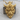 Japanese Oni Demon Mask Pendant, gold vermeil, angled product photo