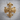 Baroque cross ring, gold vermeil finish on wood background
