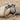 Three Stone Engagement Ring, oxidized silver, three-quarter view
