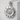 Bloom sunflower pendant, polished silver, front view on concrete block