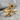 Airplane star wrap ring in gold vermeil, front view on stone