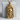 Gothic Rose Skull Pendant, gold vermeil, front view on display block