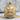 Eagle Face Pendant, gold vermeil, front product view on stone