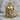 Wise Wizard Pendant, gold vermeil, front view on stone surface