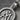 Auspice Maria Monogram Medal, oxidized silver, close-up view of the monogram