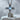 Moonstone Center Cross Pendant, oxidized silver, front product view