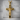 INRI Crucifix Beveled Pendant, gold vermeil, angled product photo view