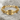 Chai Scroll Link Bracelet, gold vermeil, front product photo