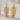 Fern Curved Frond Earring, gold vermeil, front product view