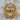 Masonic Acacia Wreath Ring, gold vermeil, angled product photo