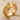 Rose ribbon wedding ring product photo in gold vermeil