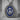 Khanda Blue Enamel Pendant, oxidized silver, studio product view