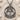 Poseidon Trident Dolphin Pendant, oxidized silver finish front view