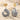 Wave Scallop Mismatch Earring in two-tone finish, front product view
