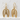 Rib Arcade Drop Earring, gold vermeil, front product photo
