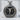 Aries Memento Mori Pendant, oxidized silver, front studio photo