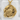 Horned Owl Medallion Pendant, gold vermeil, angled product photo