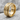 Hammered Chevron Spinner Ring in gold vermeil, angled product photo