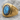 Labradorite Crosshatch Flare Ring in gold vermeil, angled studio view