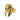 Front view of textured gold vermeil Spartan helmet ring displayed on natural mushroom background