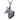 Side profile of silver fox head pendant showing detailed fur texture and black stone collar on tree bark background
