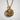 Kneeling Gemini Twins Pendant, gold vermeil, front view with chain