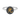 Hikari kanji ring with Japanese light symbol, front view on white