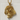 Native Spirit Pendant, gold vermeil finish, front view on stone display