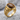 Masonic working tools ring, gold vermeil finish, product photo on stone