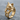 Playful Cat Ring, gold vermeil, angled product photo on stone