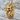 Roaring Japanese Dragon Pendant, gold vermeil, angled front view on stone