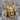 Samurai Oni Pendant, gold vermeil, front product photo on stone