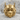 Mecha Warrior Ring, gold vermeil, front view on stone surface