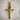 INRI Crucifix Pendant, gold vermeil, front view on stone pedestal