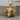 Ram Head Pendant, gold vermeil, product photo on wood block display