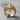 Tarantula Spider Ring, gold vermeil, front view on wooden surface