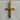 Forged Cross Pendant, gold vermeil, front view on stone display