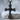 Rose Vine Cross Pendant, black rhodium, front view on stone
