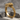 Horned Ouroboros Dragon Ring, gold vermeil, angled product photo on stone