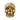 Acanthus Skull Ring, gold vermeil, front view on white background