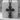 Palmette Orthodox Cross Pendant, black rhodium, front view on stone pedestal