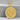 Dragon and Phoenix Medallion Pendant, gold vermeil, front view on stone pedestal
