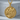 Rooster Medallion Pendant, gold vermeil, product photo on stone stand