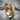 Double Wolf Head Ring, gold vermeil, angled view on stone