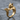 Climbing Cat Wrap Ring, gold vermeil finish, angled front view on wet stone