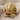 Alien Hunter Ring, gold vermeil, front view on fabric