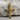 Braided Rope Cross Pendant, gold vermeil, front view on stone