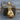 Single Boxing Glove Pendant, gold vermeil, front view on wood