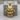 Samurai Hannya Mask Pendant, gold vermeil, on wood block